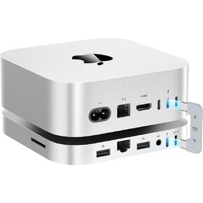 Mate Mini-A 80 جيجابت في الثانية Mac mini M4 Dock & Stand، فتحة PCIex2 SSD مزدوجة، توسيع بحد أقصى 16 تيرابايت، منفذ PD3.0، قارئ بطاقة SD4.0، 2.5 جيجا بايت LAN، 2*USB-A 5 جيجابت في الثانية لأجهزة الكمبيوتر المحمولة/كمبيوتر سطح المكتب/كمبيوتر شخصي صغير in Kuwait