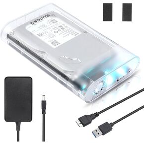 ELUTENG 3.5 Hard Drive Enclosure USB 3.0 Internal/External Hard Drive Case for 3.5/2.5 inch SATA HDD Up to 20TB Support UASP with 12V 24W Power Adapter No Driver Needed in Saudi Arabia
