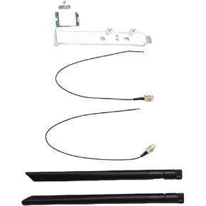 Yunseity WiFi 6E Card, Dual 8dBi Antennas 2.4GHz 5GHz NGFF M.2 Network Adapter 1800Mbps, with BT5. and MU MIMO, for 10 11 Laptops in Saudi Arabia
