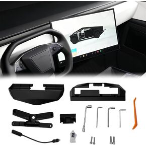 HANSSHOW 2.0 Swiveling Screen Mount for Cybertruck 4-Way Adjustment Center Console Touch Screen Rotating Holder for Tesla Cybertruck 2024+ (Keep Original Height) in Kuwait