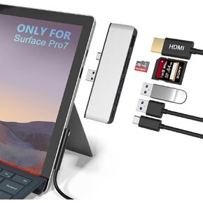 قاعدة تركيب Surface، شاشة ثلاثية مزدوجة 4K HDMI وVGA، قاعدة Surface Pro 12 في 1 لجهاز Microsoft Surface Pro 11/10/9/8/7/6/5/4/3، Surface Laptop 7/6/5/4، Surface Go/Book/Laptop Go in Kuwait