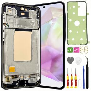 OLED Galaxy S23 FE Screen Replacement for Samsung Galaxy S23 FE 5G LCD Screen Touch Digitizer Display Pantalla with Frame Tool kit SM-S711U with Fingerprint Black in Saudi Arabia