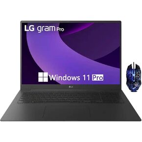 كمبيوتر محمول LG gram Pro 17 بوصة خفيف الوزن، إصدار Intel Evo مدعوم بمعالج Intel Core Ultra9 285H، NVIDIA RTX5050، ذاكرة الوصول العشوائي LPDDR5X سعة 32 جيجابايت، 4 تيرابايت SSD، WiFi-7، لوحة مفاتيح بإضاءة خلفية، Windows 11 Pro - أسود in Kuwait