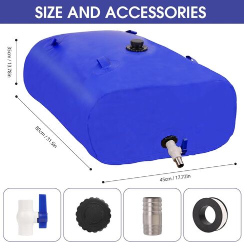 110L/29gal Foldable Water Bladder Storage Container - Large Capacity Soft Water Bag for Drought Resistance, Fire Prevention, and Emergency Water in Saudi Arabia