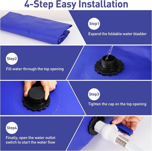 110L/29gal Foldable Water Bladder Storage Container - Large Capacity Soft Water Bag for Drought Resistance, Fire Prevention, and Emergency Water in Saudi Arabia