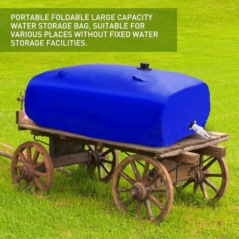 110L/29gal Foldable Water Bladder Storage Container - Large Capacity Soft Water Bag for Drought Resistance, Fire Prevention, and Emergency Water in Saudi Arabia