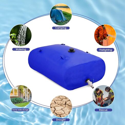 110L/29gal Foldable Water Bladder Storage Container - Large Capacity Soft Water Bag for Drought Resistance, Fire Prevention, and Emergency Water in Saudi Arabia