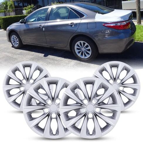 NIXON OFFROAD 16 Inch Hubcaps for Toyota Camry 2015-2017 (Included for Hybrid) [Only Fit Steel Wheel] Wheel Rim Cover (Set of 4) PP Hub Caps Replacement for Car (16 Inch, Lacquer, 5114Style) in Saudi Arabia