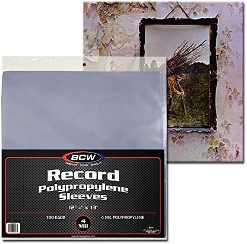 BCW 4 Mil Record Sleeves (12 Inch) - 50 ct | Clear Polypropylene Vinyl Album Protectors for 33 1/3 RPM | Archival Quality, Acid-Free | Premium Outer Sleeves for Storage of Your Vinyl Collection in Saudi Arabia