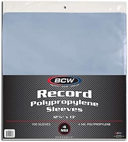 BCW 4 Mil Record Sleeves (12 Inch) - 50 ct | Clear Polypropylene Vinyl Album Protectors for 33 1/3 RPM | Archival Quality, Acid-Free | Premium Outer Sleeves for Storage of Your Vinyl Collection in Saudi Arabia