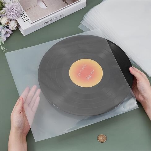 MAYJOYDIY 30 Pcs 12" Vinyl Record Inner Sleeves Anti Static LP Inner Sleeves Premium Plastic Vinyl Sleeve Albums Covers Protect Your LP Albums from Scratches, Dirt & Dust (Clear) in Saudi Arabia