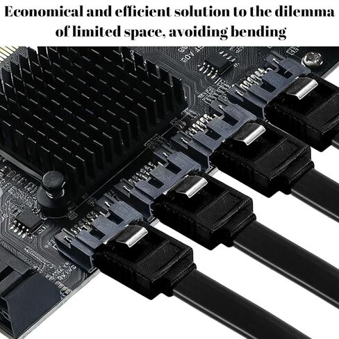 2 حزمة كابل Sata III، كابل Sata III الزاوية اليمنى إلى كابلات بيانات Satas سوداء قصيرة مستقيمة Satas CableIII 6 جيجابت في الثانية 90 درجة الزاوية اليمنى مع مزلاج القفل، SataCable 7pin لـ SSD HDD in Kuwait