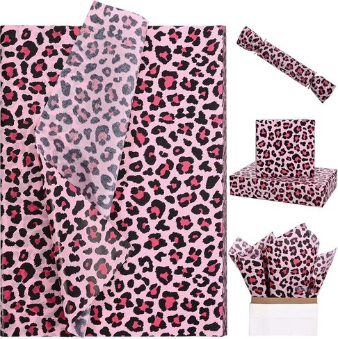 Bolsome 60 Sheets Leopard Tissue Paper for Gift Wrapping Animal Print Tissue Paper for Gift Bags for Jungle Safari Party Baby Shower Packaging DIY Crafts, 20 × 14 Inches in Kuwait