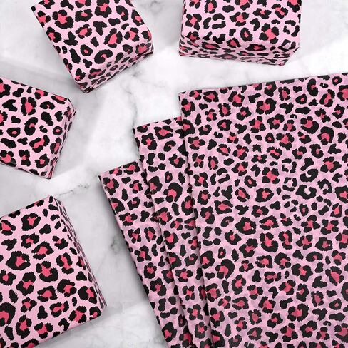 Bolsome 60 Sheets Leopard Tissue Paper for Gift Wrapping Animal Print Tissue Paper for Gift Bags for Jungle Safari Party Baby Shower Packaging DIY Crafts, 20 × 14 Inches in Kuwait
