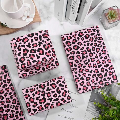 Bolsome 60 Sheets Leopard Tissue Paper for Gift Wrapping Animal Print Tissue Paper for Gift Bags for Jungle Safari Party Baby Shower Packaging DIY Crafts, 20 × 14 Inches in Kuwait
