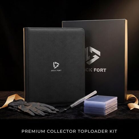 Toploader Binder - يحمل 360 بطاقة - 10 Toploaders + قفازات وملاقط - جيوب شبكية إضافية PSA - بطاقات تداول من 9 جيبات من 9 جيب للرياضة ، MTG ، TCG TOP TOP TRALTING CARDS in Saudi Arabia