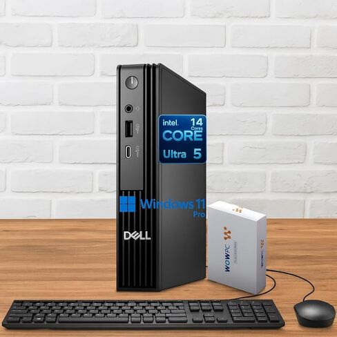 كمبيوتر سطح المكتب Dell Pro Micro من الجيل التالي OptiPlex، Intel 14-Core Ultra 5 235T (Beat i7-13700T)، ذاكرة DDR5 سعة 16 جيجابايت، تخزين 1 تيرابايت (512 جيجابايت PCIe SSD ومحرك أقراص خارجي 500 جيجابايت)، Wi-Fi 6، USB-C، HDMI، DP، Windows 11 Pro in Kuwait