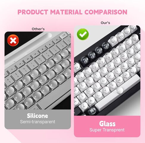 110PCS Clear Glass Nail Art Typing Stickers, Raised Keyboard Stickers Bubbles for Long Nails Keyboard Cover, Upgraded Adhesive Nail Art Typing Covers for Laptop, PC, Desktop Computer (Round) in Saudi Arabia