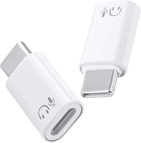 قطعتان من محول صوت USB C ذكر إلى أنثى Lightning Earbuds Audio، محول سماعة رأس من النوع C ذكر إلى Lightning Female متوافق مع iPhone 15/16 Series MacBook iPad Pro/Air/Mini والمزيد in Kuwait