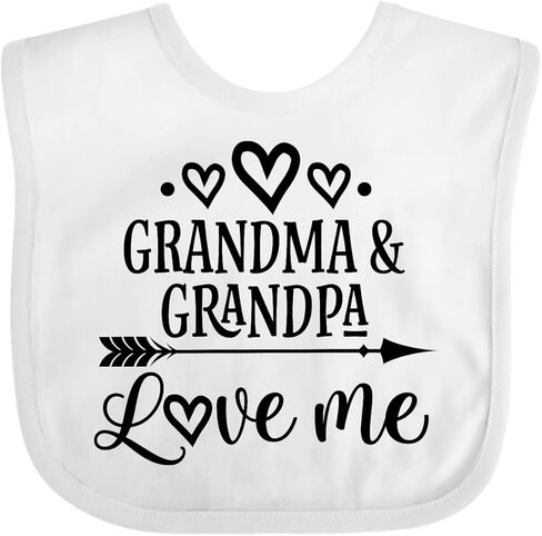 inktastic Grandma Grandpa Love Me Arrow Baby Bib in Kuwait