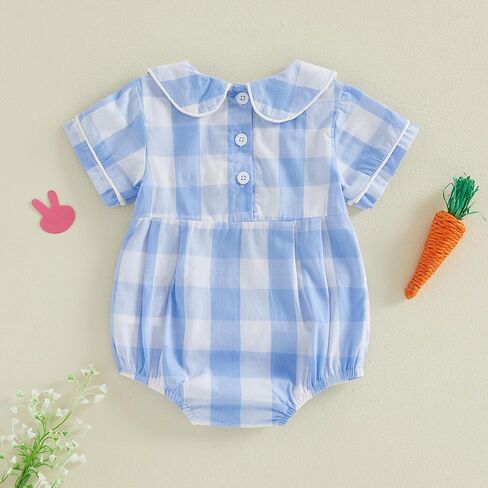 BemeyourBBs Newborn Baby Boy Easter Outfit Doll Collar Bubble Romper Short Sleeve Jumpsuit Cute Infant Boy Clothes in Saudi Arabia
