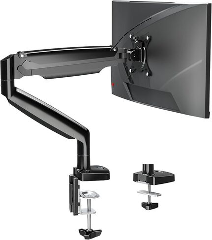 Single Monitor Mount Stand for 22-40" Computer Screens, Heavy Duty Gas Spring Monitor Arm Holds Up to 30.9 lbs, Adjustable Vesa Mount with C-Clamp & Grommet Base, Black in Saudi Arabia