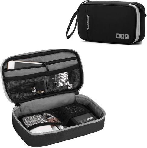 Waterproof multifunctional digital storage bag for travel electronic accessories, suitable for chargers, mobile phones, and power banks (Black) in Saudi Arabia