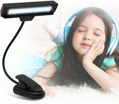 Toyvian LED Clip Reading Lamp for Music Stand, USB Rechargeable Eye Protection Clip-on Light with 10-led Single Arm for Piano, Guitar, Bedside and Night Studying in Saudi Arabia