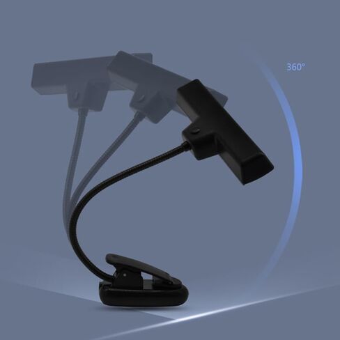 Toyvian LED Clip Reading Lamp for Music Stand, USB Rechargeable Eye Protection Clip-on Light with 10-led Single Arm for Piano, Guitar, Bedside and Night Studying in Saudi Arabia
