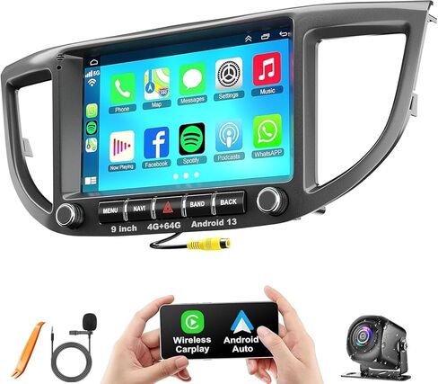 Car Stereo Radio for Honda CRV 2007-2011, Android 12.0 (4G RAM 64G ROM) 9 Inch 5G WiFi CRV Radio Support Carplay/Android Auto,GPS Navigation with Bluetooth,Backup Camera 1080P,SWC/FM Radio in Saudi Arabia