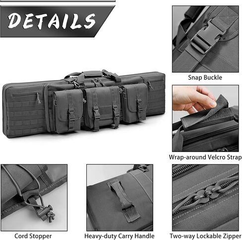 حقيبة REEBOW GEAR التكتيكية مزدوجة طويلة المدى في الهواء الطلق حقيبة نقل متعددة الوظائف أسود/تان 36/42/46 بوصة in Kuwait