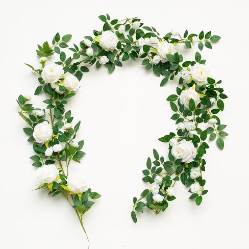6FT Bendable Flower Garland,Hanging Floral Garland Valentines Day Decorations Rose Vine for Weding Home Room Wall Decor (Pink, 2pcs) in Saudi Arabia