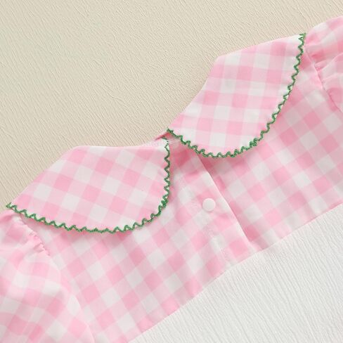 Toddler Baby Girl Golf Smocked Puff Short Sleeve Dress 12 18 Month 2T 3T 4T 5T Collared Plaid Tunic Playwear Dresses in Saudi Arabia