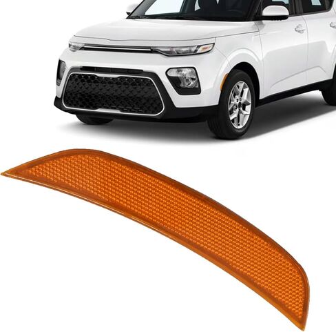 عاكس المصد الأمامي JX RACING متوافق مع Kia Soul 2020-2023 للسائق الأيسر وزوج جانب الراكب الأيمن أصفر 921A1K0010 KI2550108 921A2K0010 KI2551108 (يسار) in Saudi Arabia
