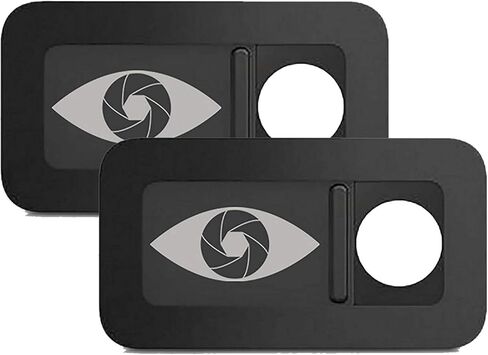2 Pack - Premium Aluminum Laptop Webcam Cover Slide for Your Privacy - MacBook Pro- iPad - Laptop - Tablet - HP - Phone - 0.07 inch Thin Surface - Long Lasting 3M Sticker - Lens Protector (Black) in Saudi Arabia