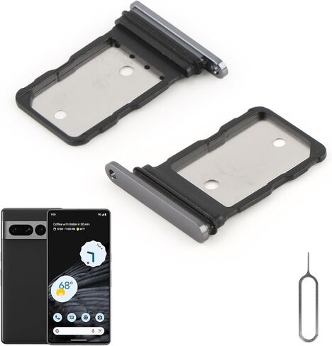 2 قطعة علبة بطاقة SIM لـ Google Pixel 7 Pro حامل فتحة بطاقة SIM بديل لـ Google Pixel 7 Pro GP4BC GE2AE مع دبوس إخراج مفتوح (أسود) in Kuwait