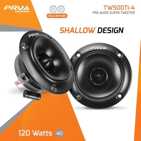 PRV AUDIO 1080 Watts Bundle 2X 6.5 Midrange Speakers 420 Watts, 4 Ohm + 2X Super Tweeters TW500Ti-4 120 Watts, 4 Ohm for Car Audio Systems (2 Speakers, 2 Tweeters) in Saudi Arabia