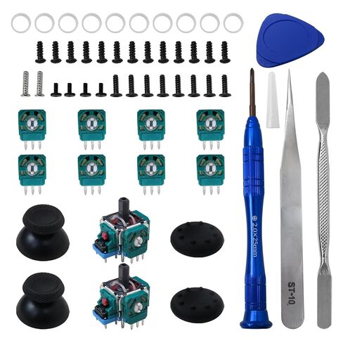 Premium 55-in-1 Analog 3D Joysticks Replacement for PS5 Controller, 55Pcs Controller Parts Including 2-Thumbsticks, 2-Thumb Grip Caps, 10 Protective Rings and Installing Tools in Saudi Arabia