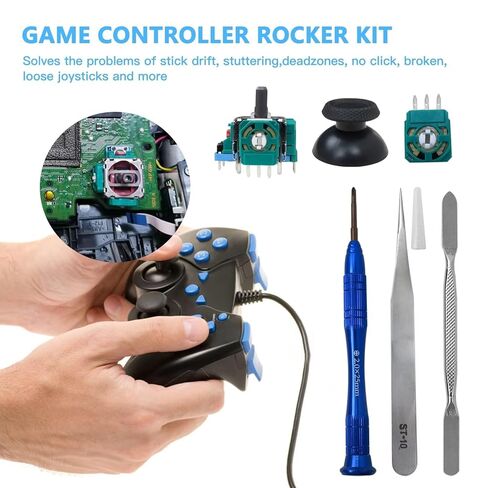 Premium 55-in-1 Analog 3D Joysticks Replacement for PS5 Controller, 55Pcs Controller Parts Including 2-Thumbsticks, 2-Thumb Grip Caps, 10 Protective Rings and Installing Tools in Saudi Arabia