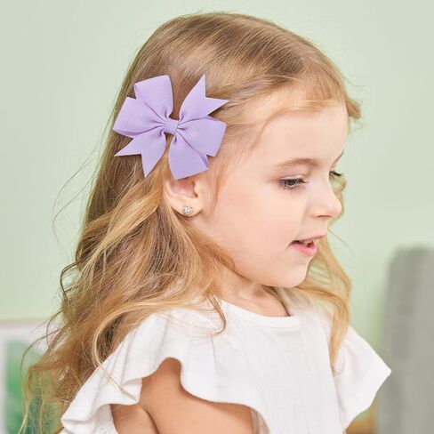 choicbaby 8pcs Baby Girl Hair Bow Clips Set, Purple Toddler Hair Clips Boutique Grosgrain Ribbon Bow Hair Barrettes Accessories for Infant Toddler Kids in Saudi Arabia