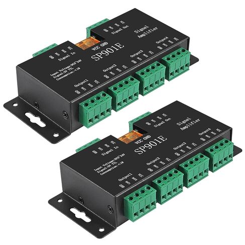 SP901E LED Pixel WS2812B WS2811 SPI مكرر إشارة مكبر للصوت لـ WS2813 SK6812 WS2815 WS2801 SK9822 وما إلى ذلك جميع شريط LED القابل للتحكم RGB ولوحة مصفوفة LED قابلة للبرمجة بلون الحلم (4) in Kuwait