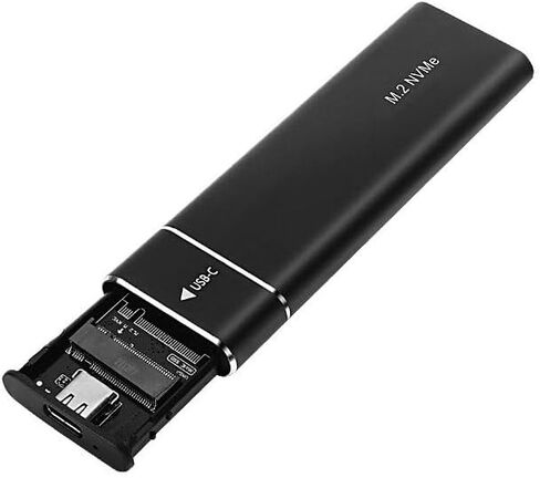 2-Pack M.2 NVMe SSD Enclosure USB 3.1 Gen 2 - هيكل من سبائك الألومنيوم، أبعاد 100x31x9 ملم، لمسة نهائية سوداء، دعم SSD يصل إلى 2 تيرابايت in Kuwait