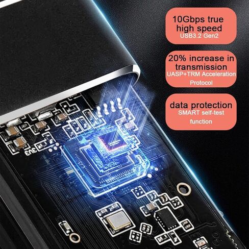 2-Pack M.2 NVMe SSD Enclosure USB 3.1 Gen 2 - هيكل من سبائك الألومنيوم، أبعاد 100x31x9 ملم، لمسة نهائية سوداء، دعم SSD يصل إلى 2 تيرابايت in Kuwait