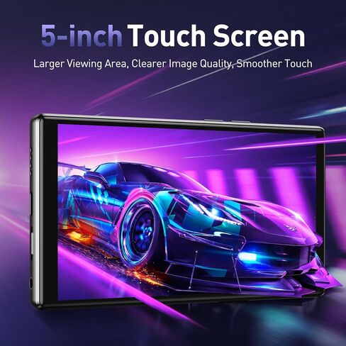 مشغل MP3 AGPTEK مقاس 5 بوصات بسعة 128 جيجابايت مع بلوتوث وواي فاي، شاشة T09 تعمل باللمس Andriod 13 مشغل موسيقى مع Spotify، Audible، YouTube، سعة تصل إلى 1 تيرابايت in Saudi Arabia