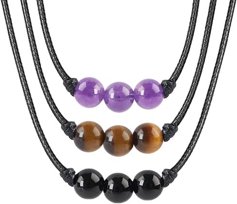 حبل قلادة من weryerker Lucky Beads مع حبل نايلون شمع قابل للتعديل، قلادة مطرزة بالكريستال للرجال والنساء in Kuwait