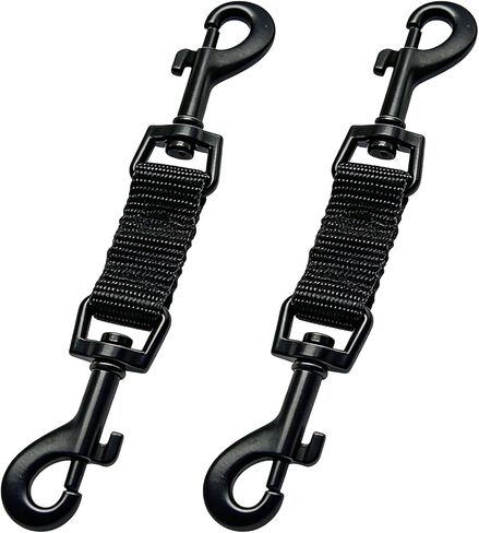 2 PCS Cog Cold Clips مع مشابك مزدوجة النهاية | مقطع نسخ احتياطي ذي عيوب قابلة للتعديل للموصلات المتساقطة واليبارات ، والتدريب على المشي ، والجري ، والمشي لمسافات طويلة ، مقطع السلامة - أسود in Kuwait