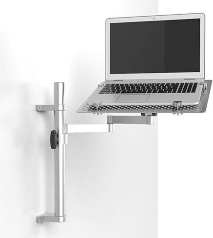 Adjust Laptop Mount with Full Motion Arm & Vented Cooling Tray, Fits 10-15.6" Screens, Supports Up to 8kg, Height & Angle Adjust for Ergonomic Comfort in Saudi Arabia
