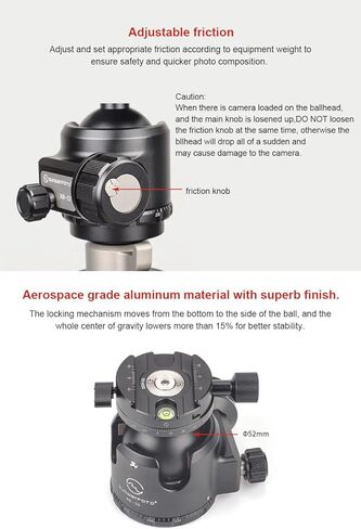 SUNWAYFOTO XB-52DDHi Tripod Ball Head w Arca Compatible Panning QR Clamp Low Profile 132lb Max Load in Saudi Arabia