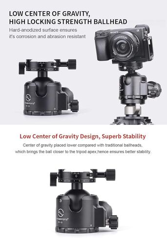 SUNWAYFOTO XB-52DDHi Tripod Ball Head w Arca Compatible Panning QR Clamp Low Profile 132lb Max Load in Saudi Arabia