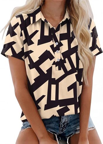 Rapbin Spring Tops for Women 2026 Women Blouses Short Sleeve V Neck Casual Collared Office Work Shirts Tops in Saudi Arabia